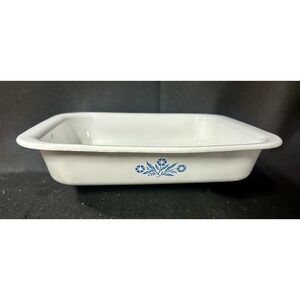 CORNING Ware Blue Cornflower A-21 Baking Dish Casserole USA Made VTG